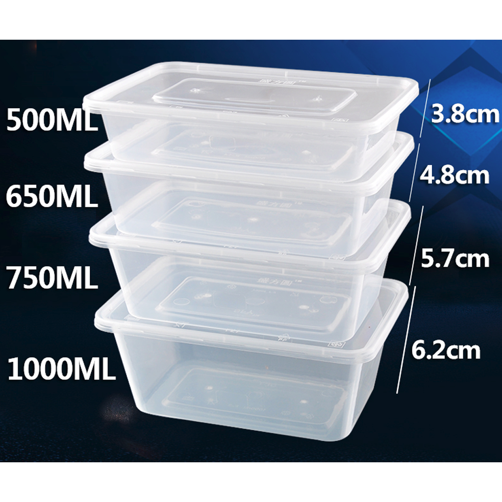 650ml Plastic Food Containers Tubs Clear With Lids Microwave Safe